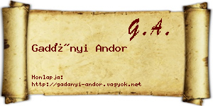 Gadányi Andor névjegykártya