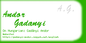 andor gadanyi business card